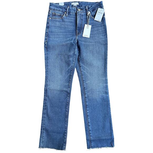 NWT Good American Good Legs Raw Hem Straight Jeans Size 2/26 Retail $97 - Picture 2 of 7